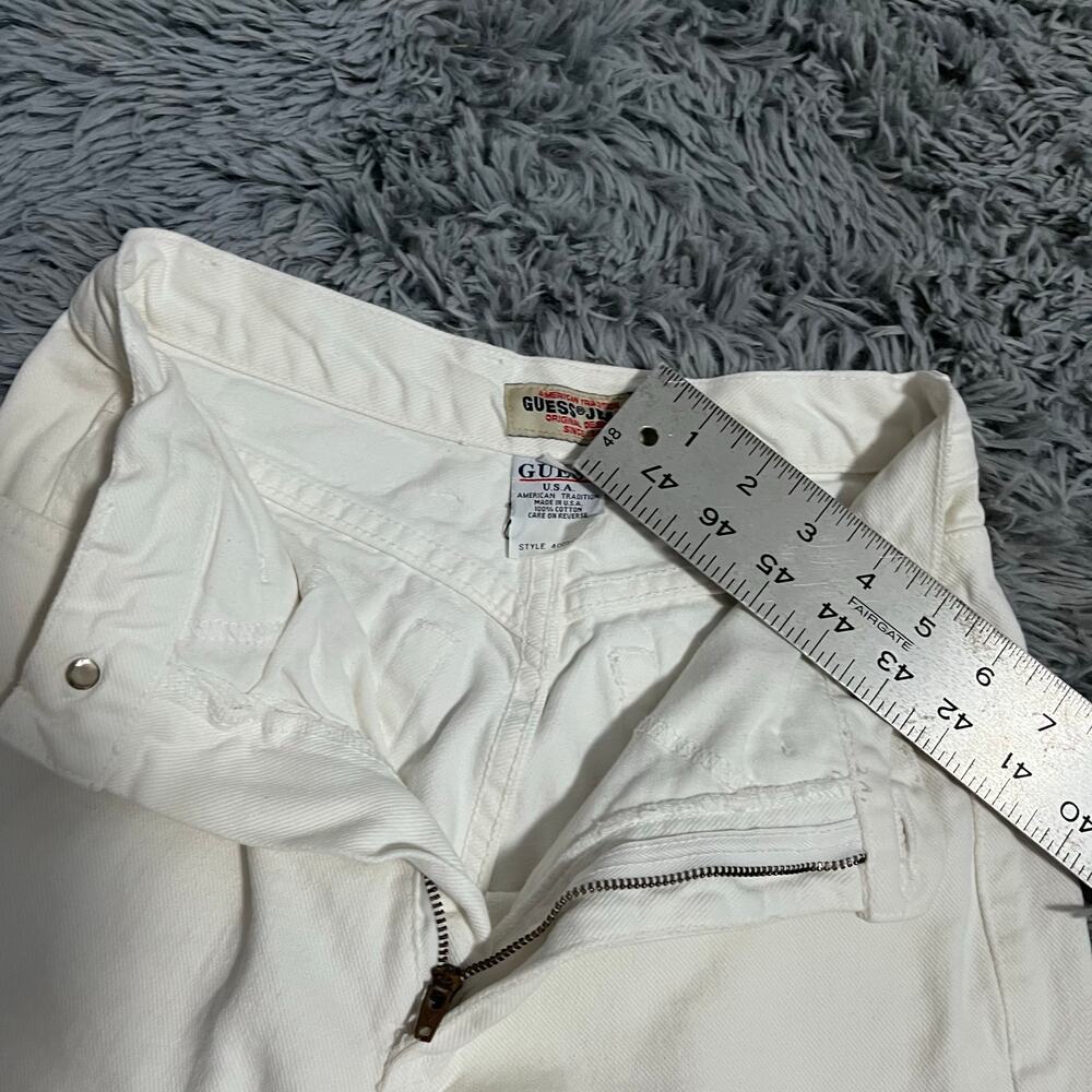Vintage 1980s/ 1990s Denim White Guess Jeans Mom XS Grunge USA Made - Picture 11 of 14